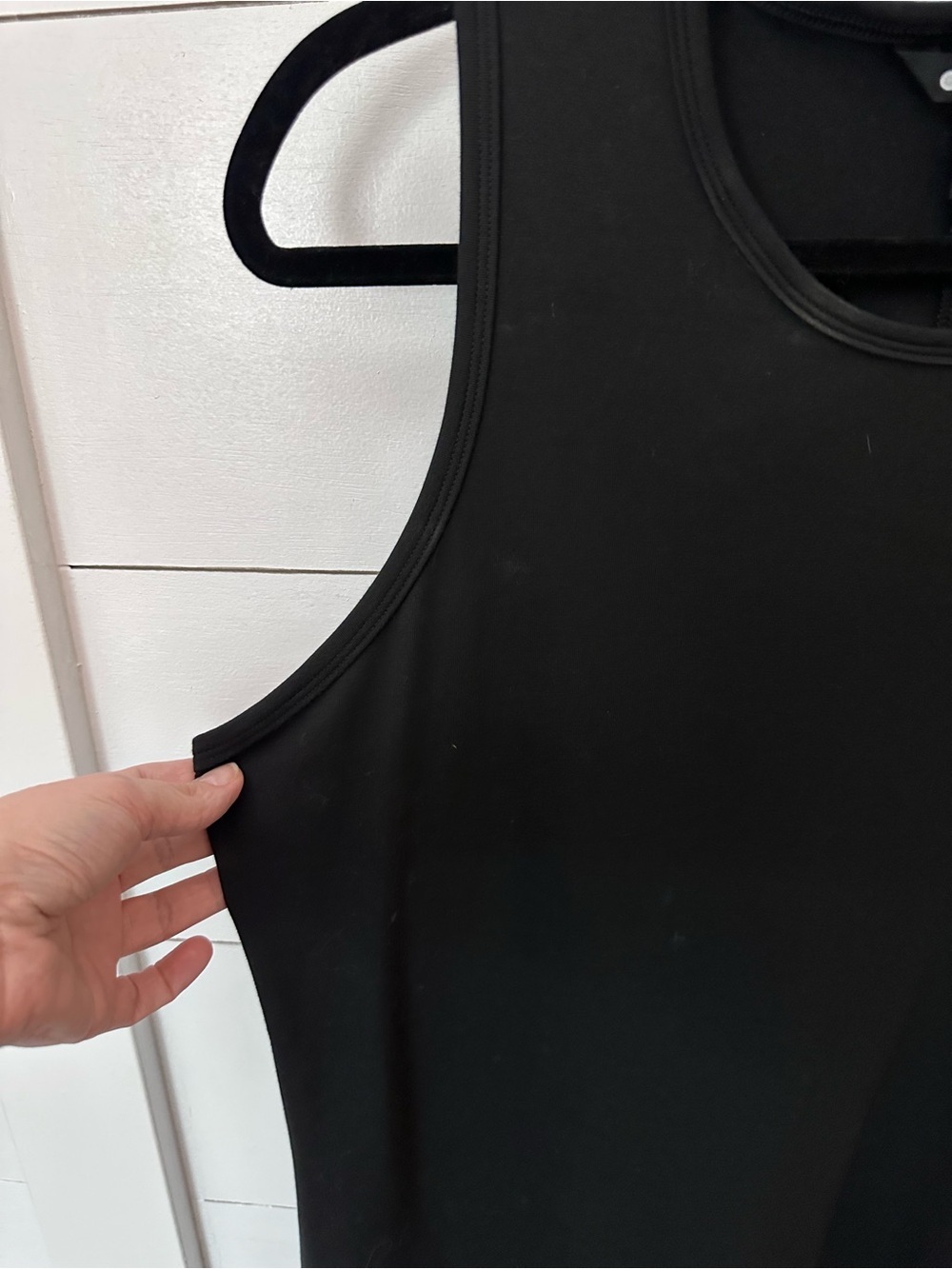 NEW Athleta L essential black cotton-spandex casual minimalist maxi dress LBD - Picture 5 of 12